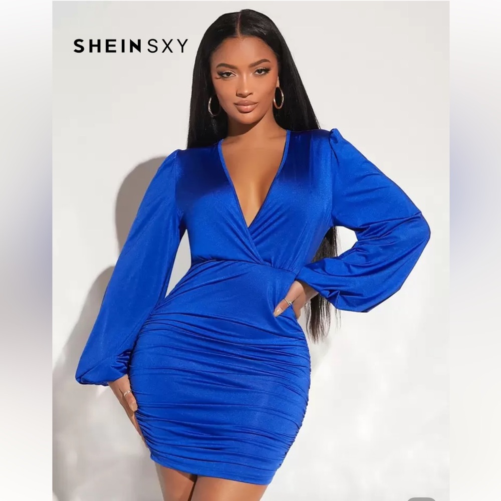 SHEIN Blue Midi Dress